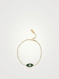 Lucky Eye 18K Gold Bracelet With Malachite And Diamonds