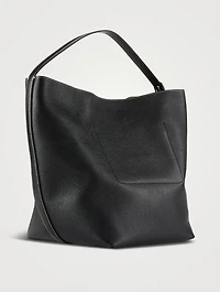 Belted Leather Tote Bag