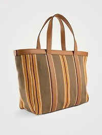 Jacquard Stripe Canvas Tote Bag
