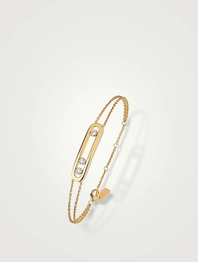 Move Classique 18K Gold Pavé Bracelet With Diamonds