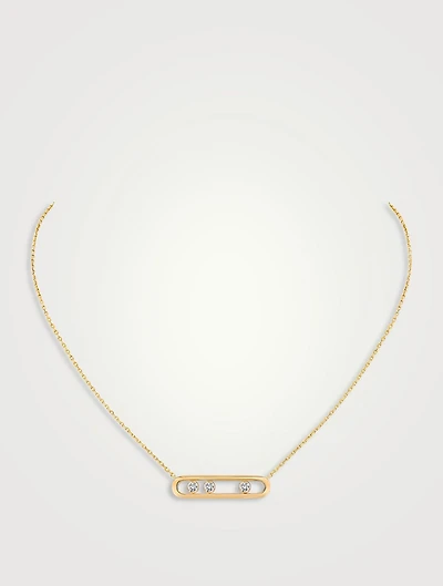 Move Classique 18K Gold Pavé Necklace With Diamonds