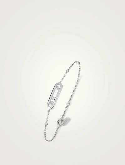 Baby Move 18K White Gold Bracelet With Diamonds