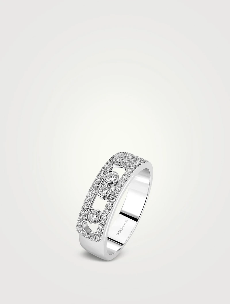 Move Noa 18K White Gold Pavé Ring With Diamonds