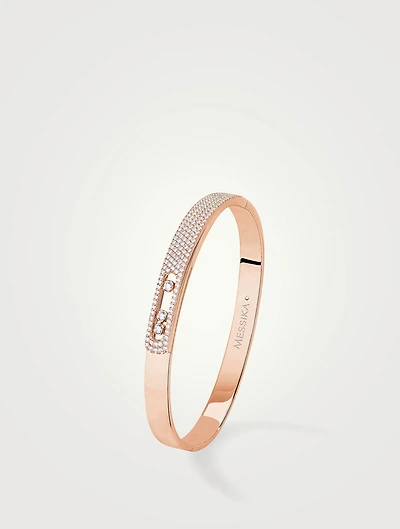 Move Noa 18K Rose Gold Pavé Bangle With Diamonds