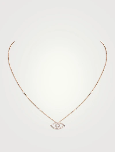 Lucky Eye 18K Gold Pavé Necklace With Diamonds