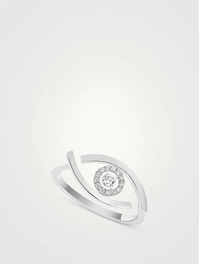 Lucky Eye 18K White Gold Ring With Diamonds