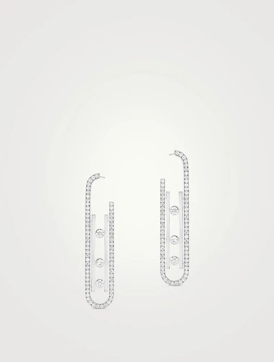 Move 10th 18K White Gold Earrings With Diamonds