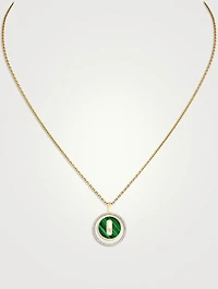 Lucky Move 18K Gold Necklace With Malachite And Diamonds