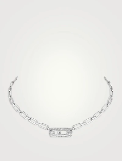 My Move 18K White Gold Necklace With Diamonds