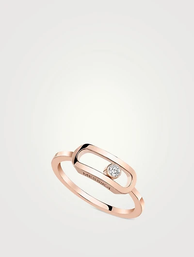 Move Uno 18K Rose Gold Ring With Diamond
