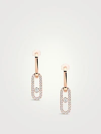 Move Link 18K Rose Gold Pendant Earrings With Diamonds