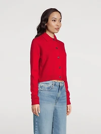 Shrunken Cashmere Wool Cardigan