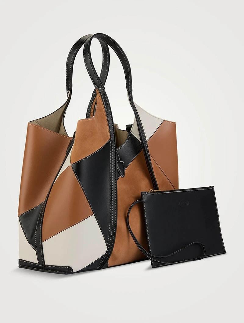 Medium T Timeless Leather And Suede Shopping Bag