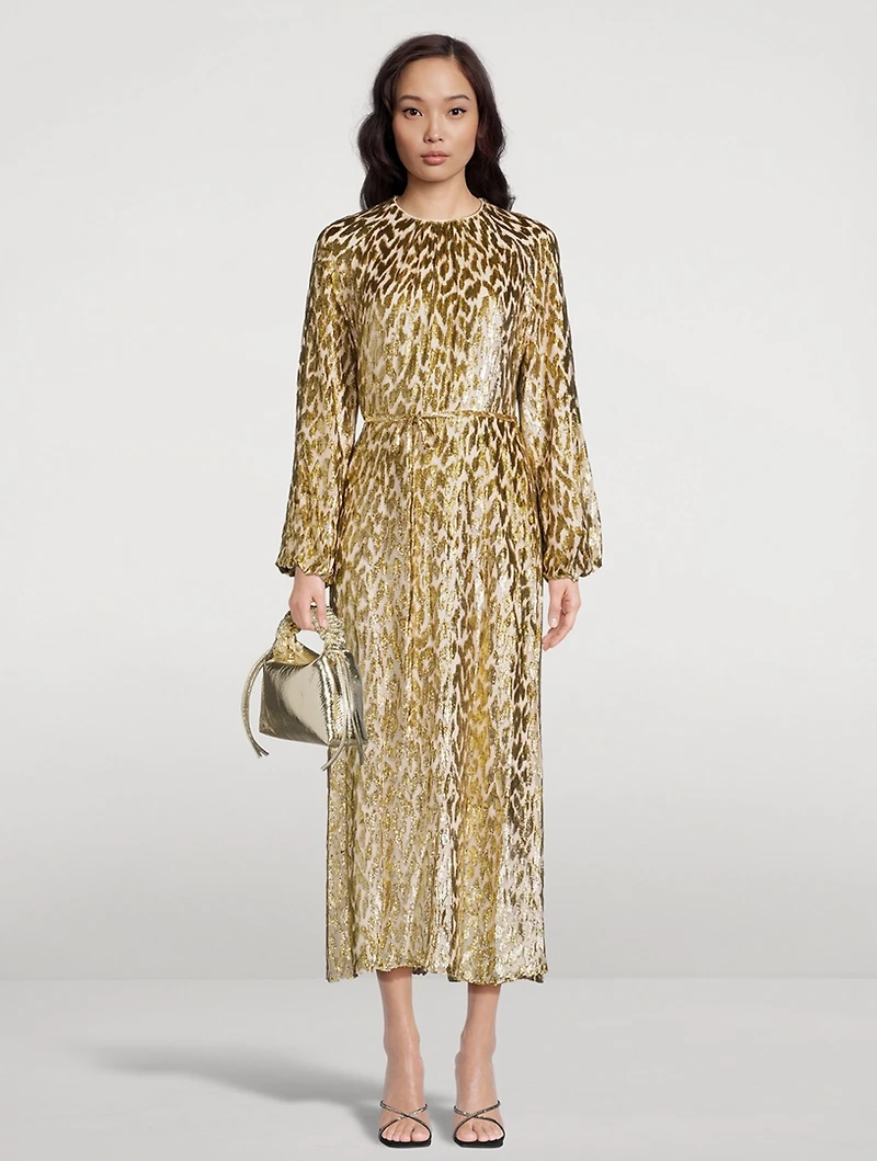 Odina Silk Lurex Long Dress