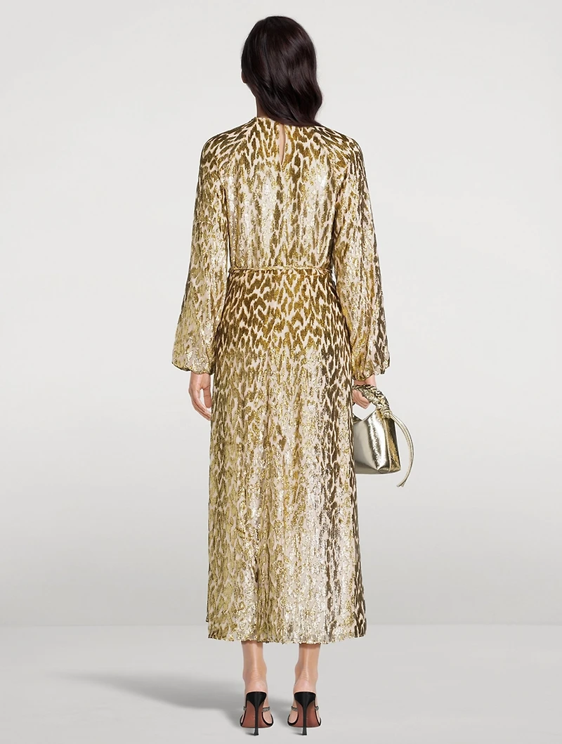 Odina Silk Lurex Long Dress