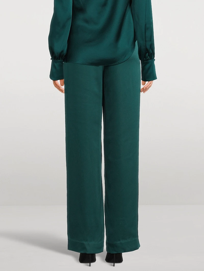 Kyra Wide-Leg Satin Trousers