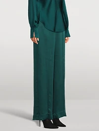 Kyra Wide-Leg Satin Trousers