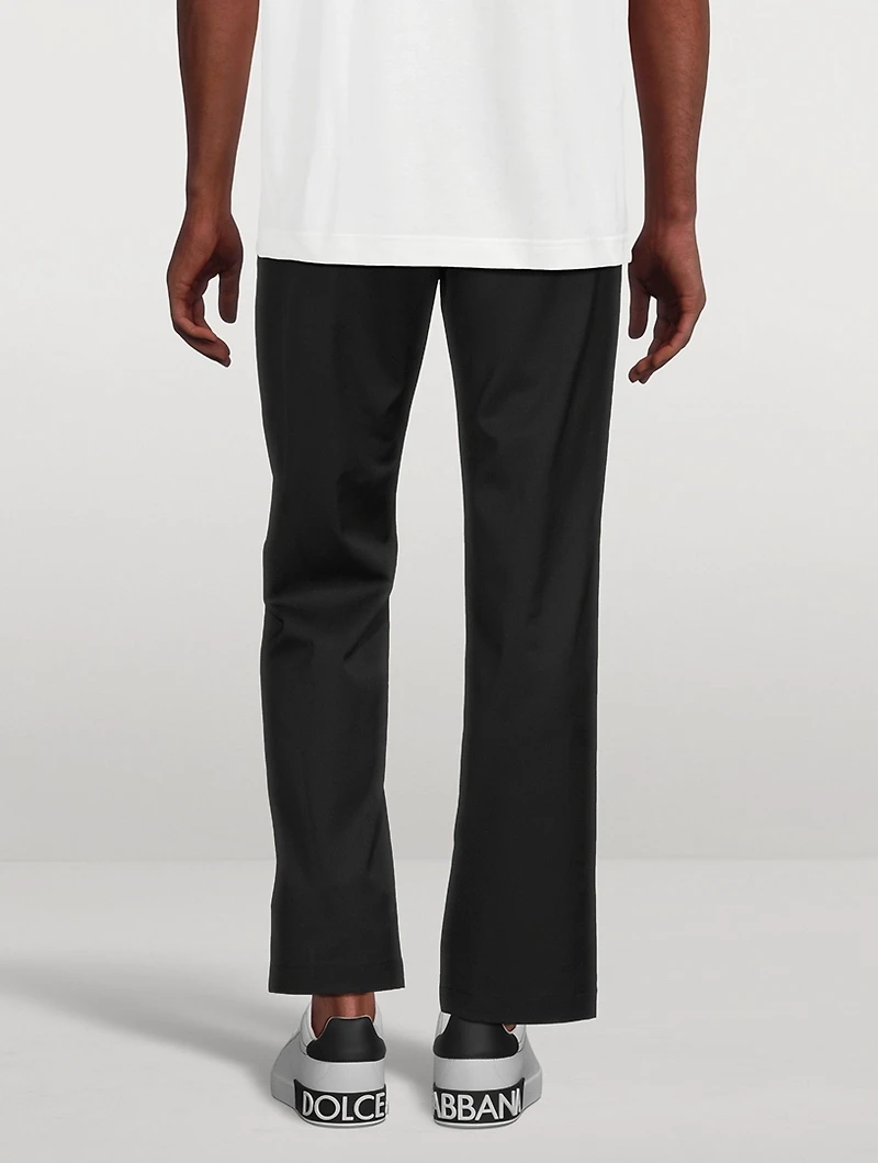 Wool-Blend Straight-Leg Pants