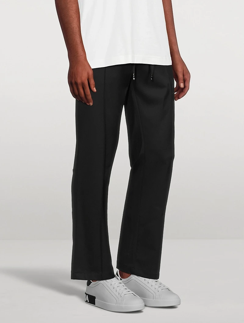 Wool-Blend Straight-Leg Pants