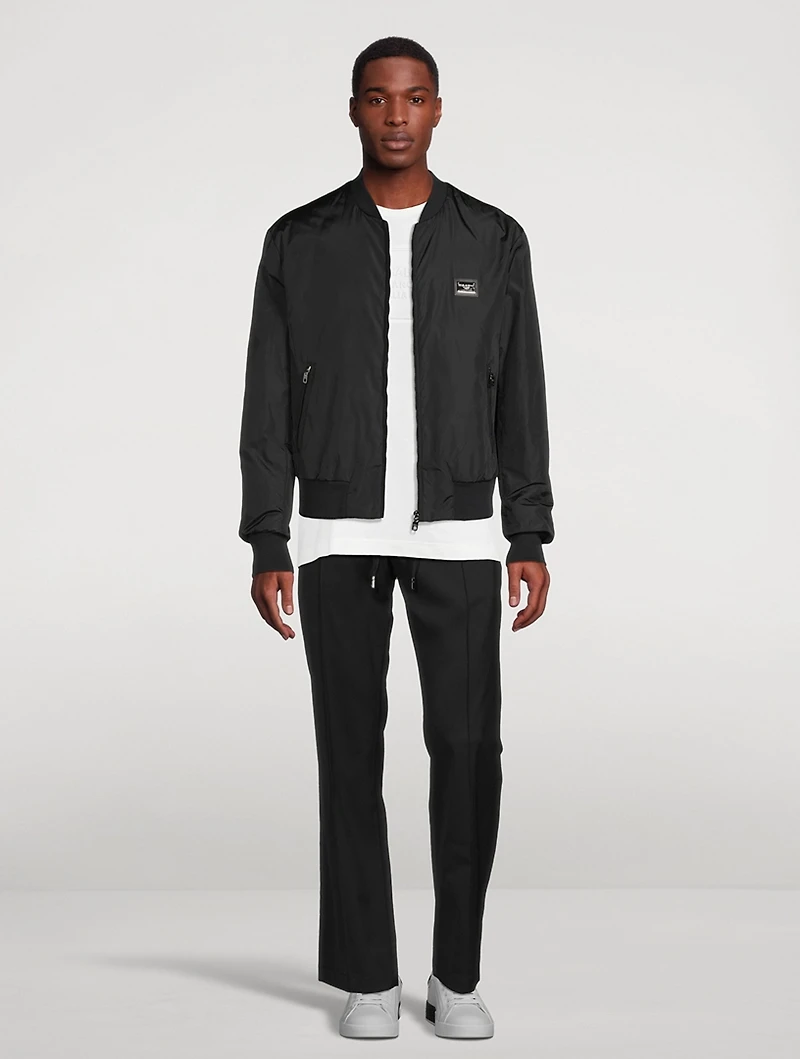 Wool-Blend Straight-Leg Pants