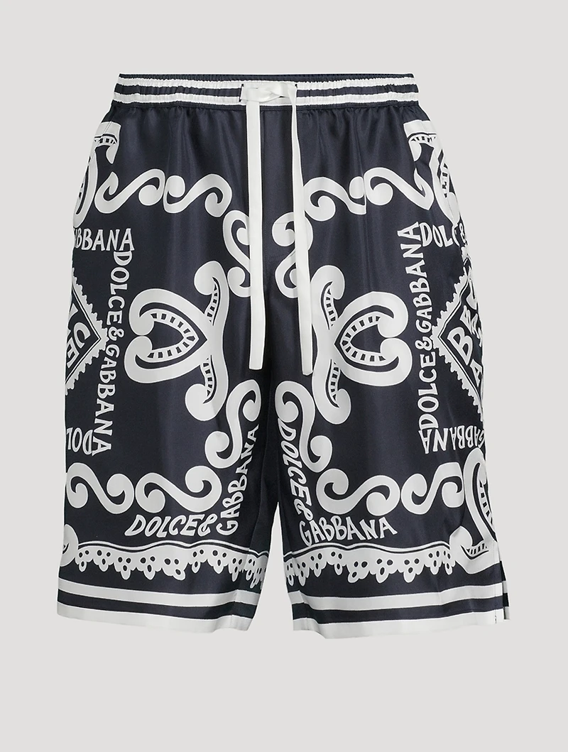 Silk Shorts Marina Print
