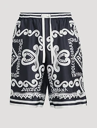 Silk Shorts Marina Print