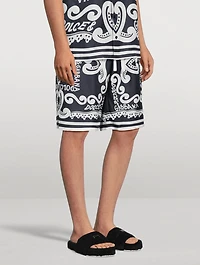 Silk Shorts Marina Print
