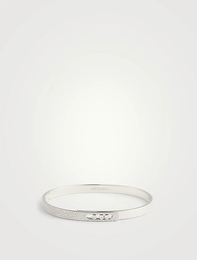 Move Noa 18K White Gold Pavé Bangle With Diamonds