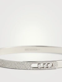 Move Noa 18K White Gold Pavé Bangle With Diamonds