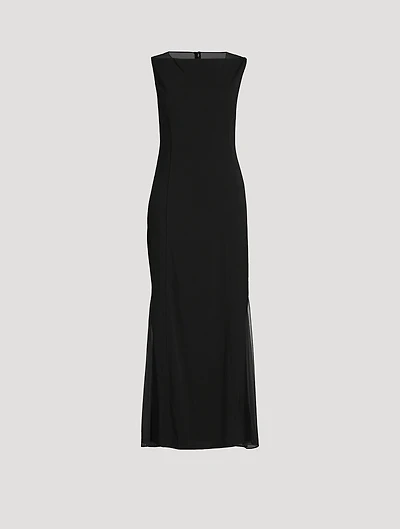 Sheer-Back Maxi Dress