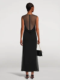 Sheer-Back Maxi Dress