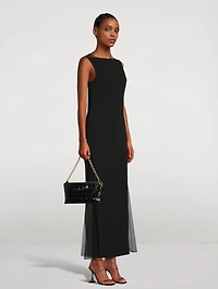 Sheer-Back Maxi Dress
