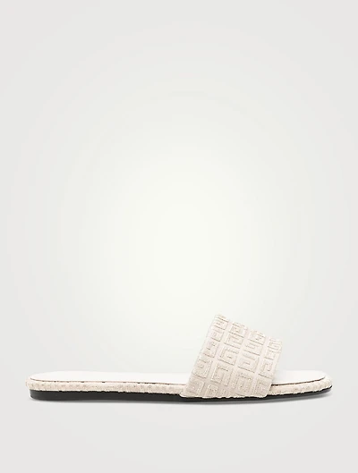 4G Metallic Leather Slide Sandals