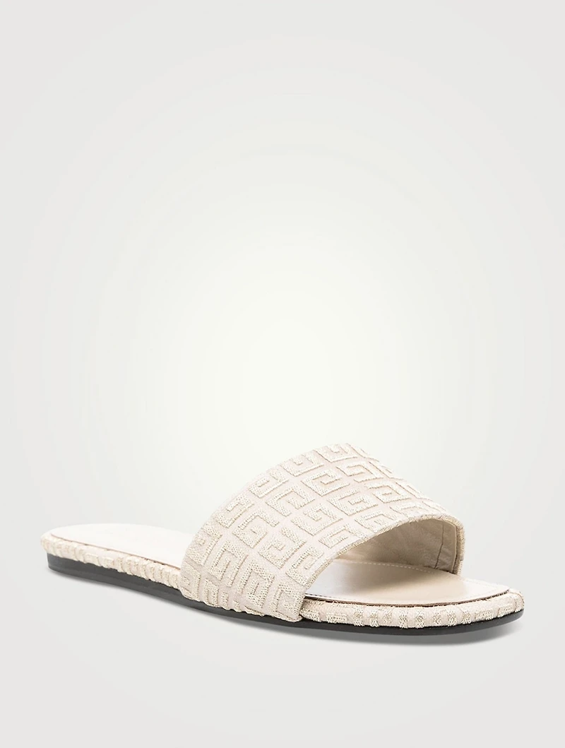 4G Metallic Leather Slide Sandals