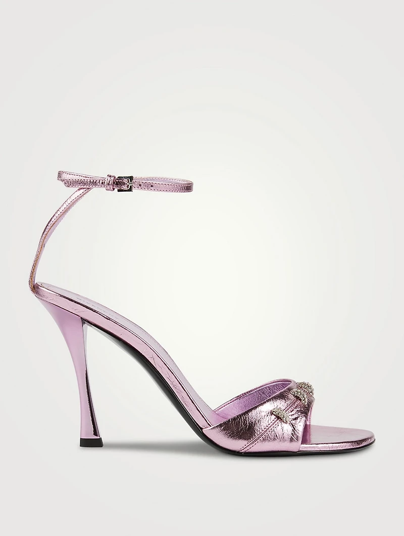 Stitch Metallic Leather Sandals
