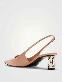 G Cube Patent Leather Slingback Pumps