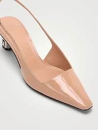 G Cube Patent Leather Slingback Pumps