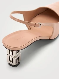 G Cube Patent Leather Slingback Pumps