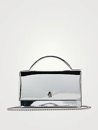 Medium Skull Metallic Top Handle Bag