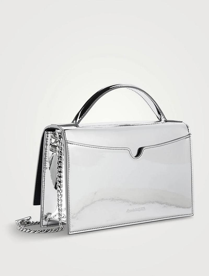 Medium Skull Metallic Top Handle Bag