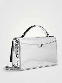 Medium Skull Metallic Top Handle Bag