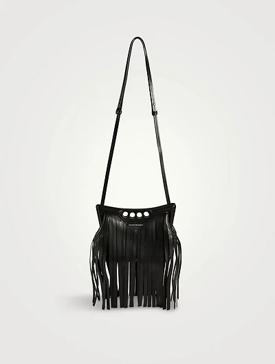 Mini Peak Fringe Leather Crossbody Bag