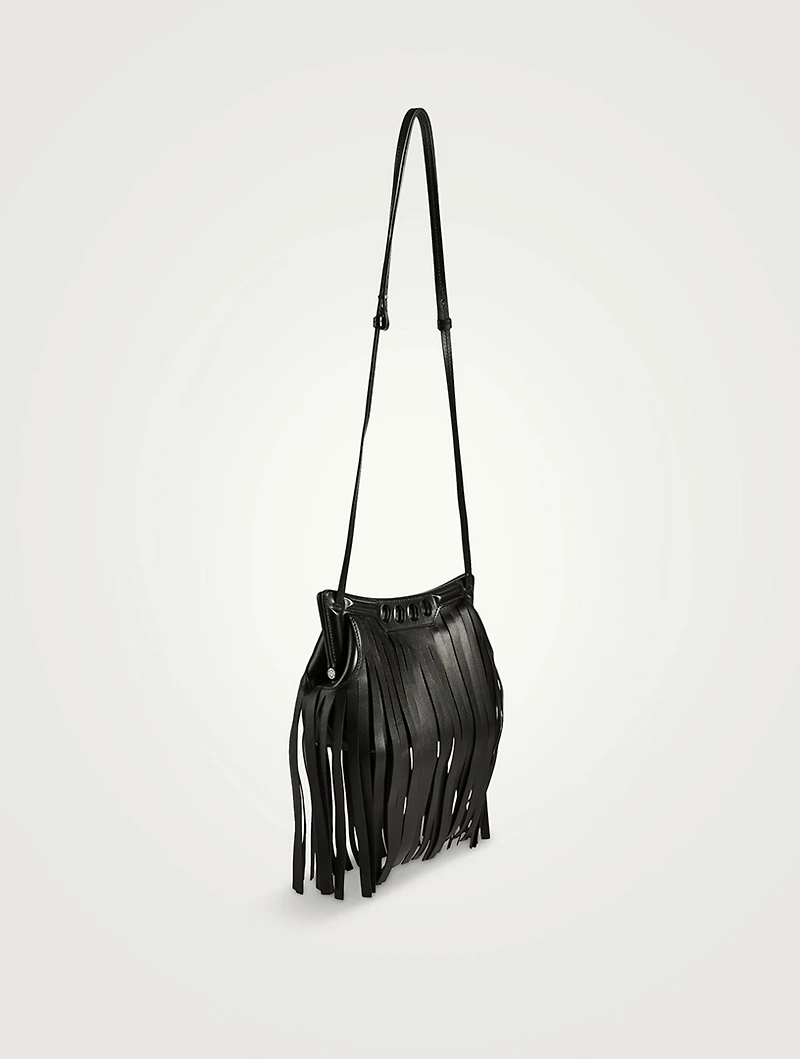 Mini Peak Fringe Leather Crossbody Bag