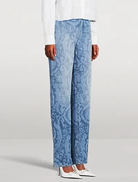 Straight-Leg Jeans Barocco Print