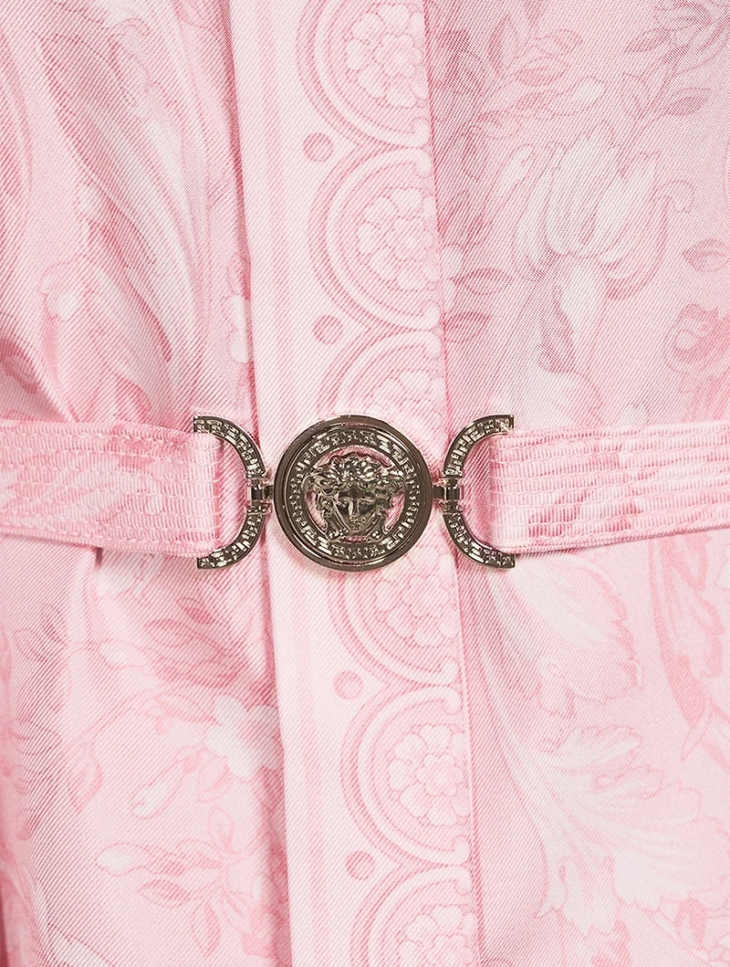 Belted Silk Shirt Dress Barocco Print