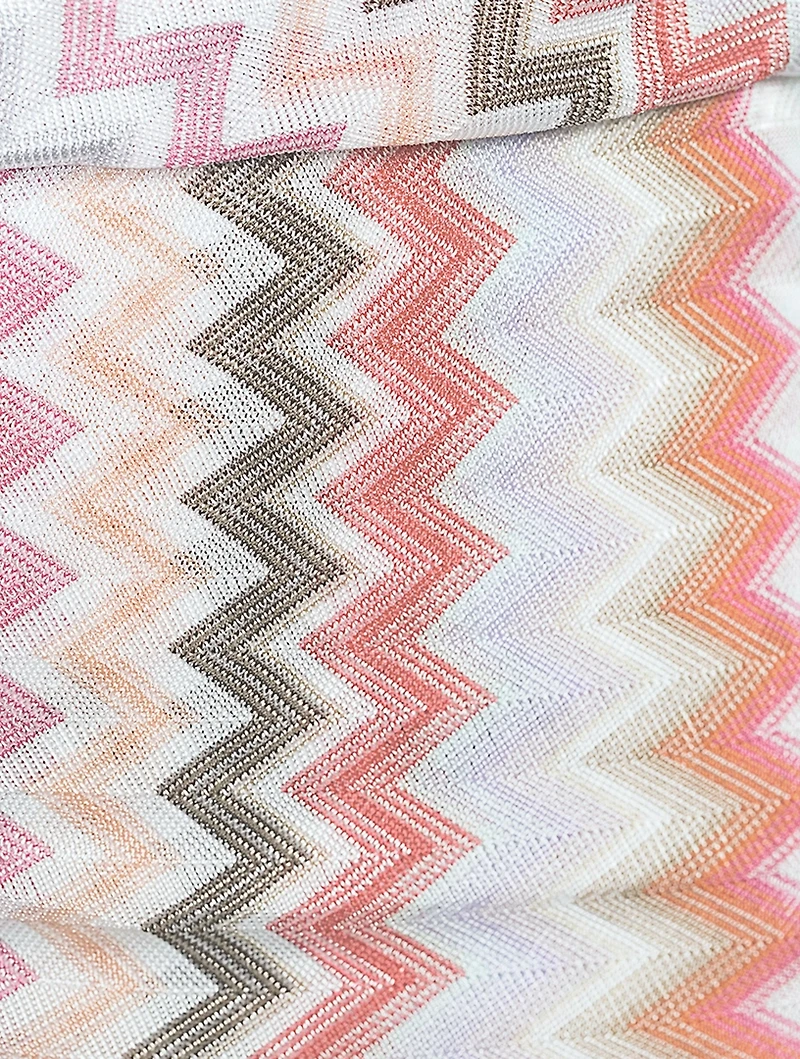 Draped Mini Dress Zig Zag Print