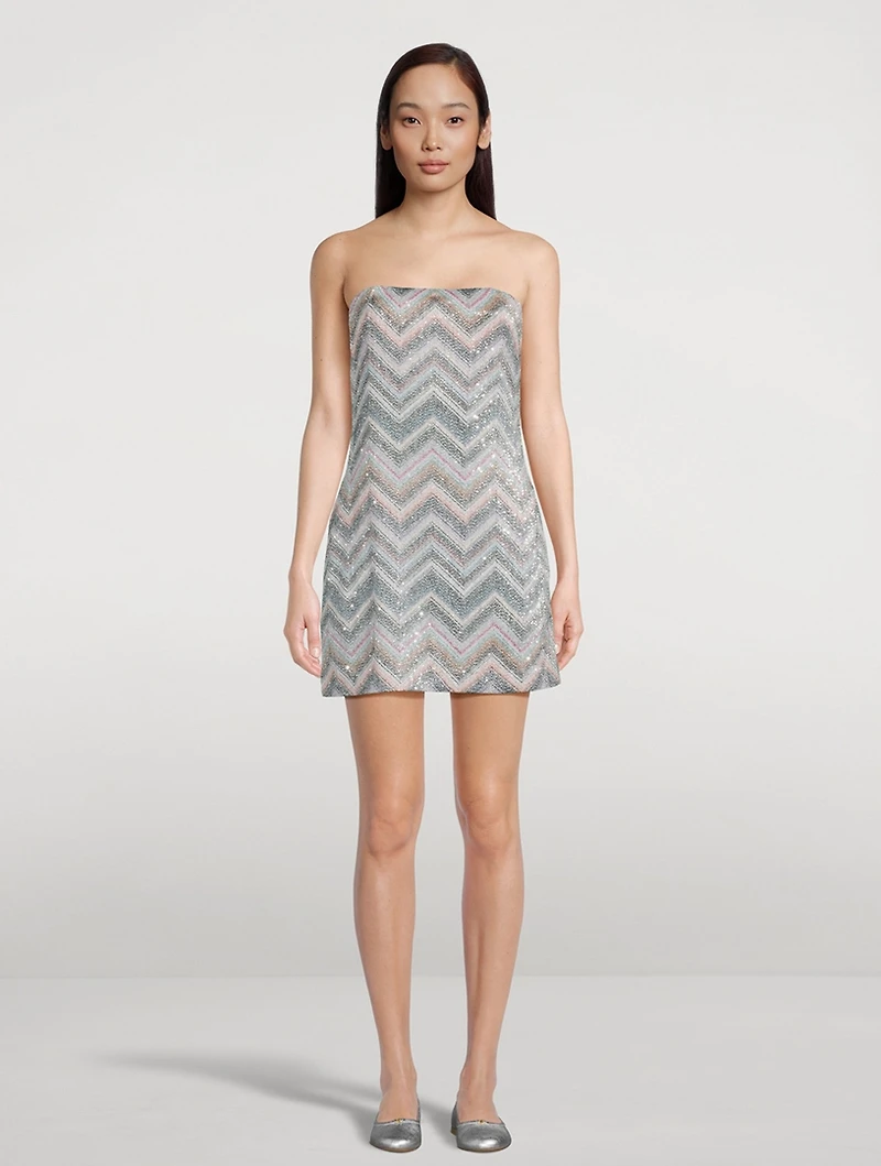 Sequin Strapless Mini Dress