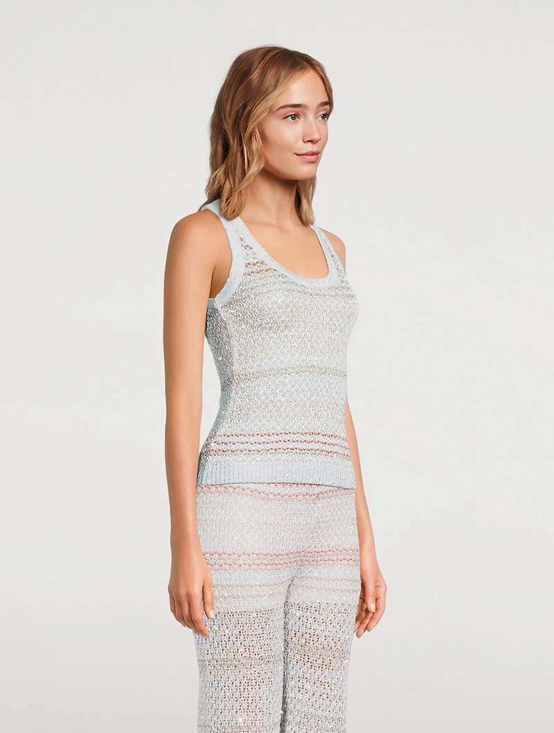 Sequin Mesh Tank Top