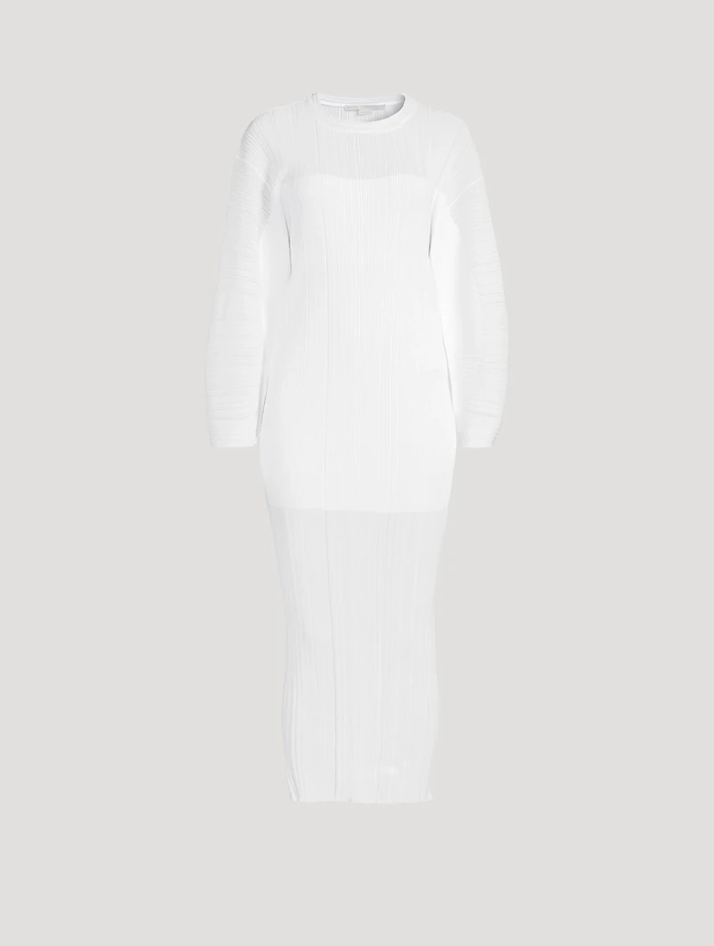 Plissé Knit Midi Dress
