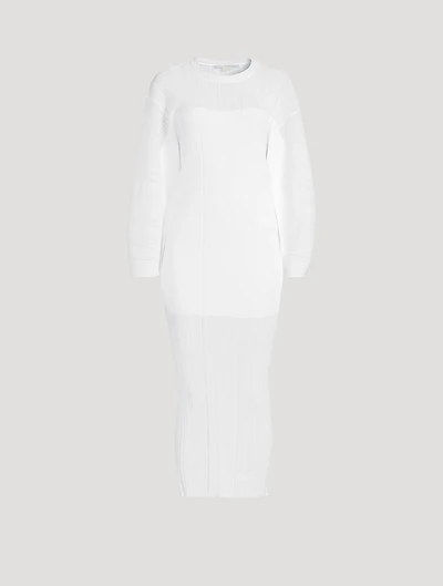 Plissé Knit Midi Dress